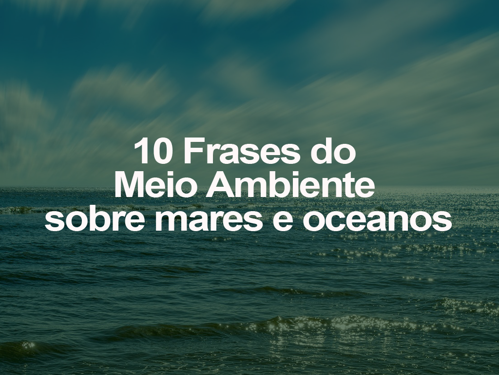 10 Frases Do Meio Ambiente Sobre Mares E Oceanos Oeco