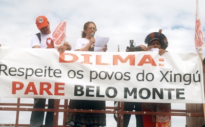 Protesto contra construção de Belo Monte. Foto: Divulgação.