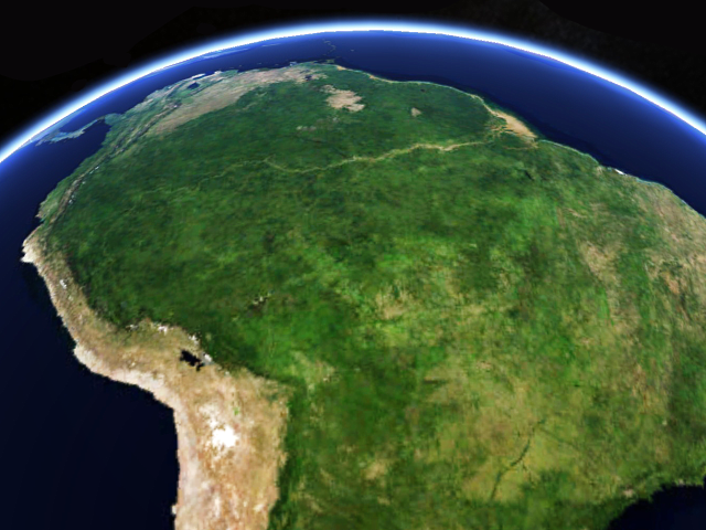 Ecossistemas tropicais tendem a emitir mais carbono com o aumento da temperatura. (Imagem obtida a partir dos dados dos instrumentos de satélite Modis. Crédito: Weile Wang.