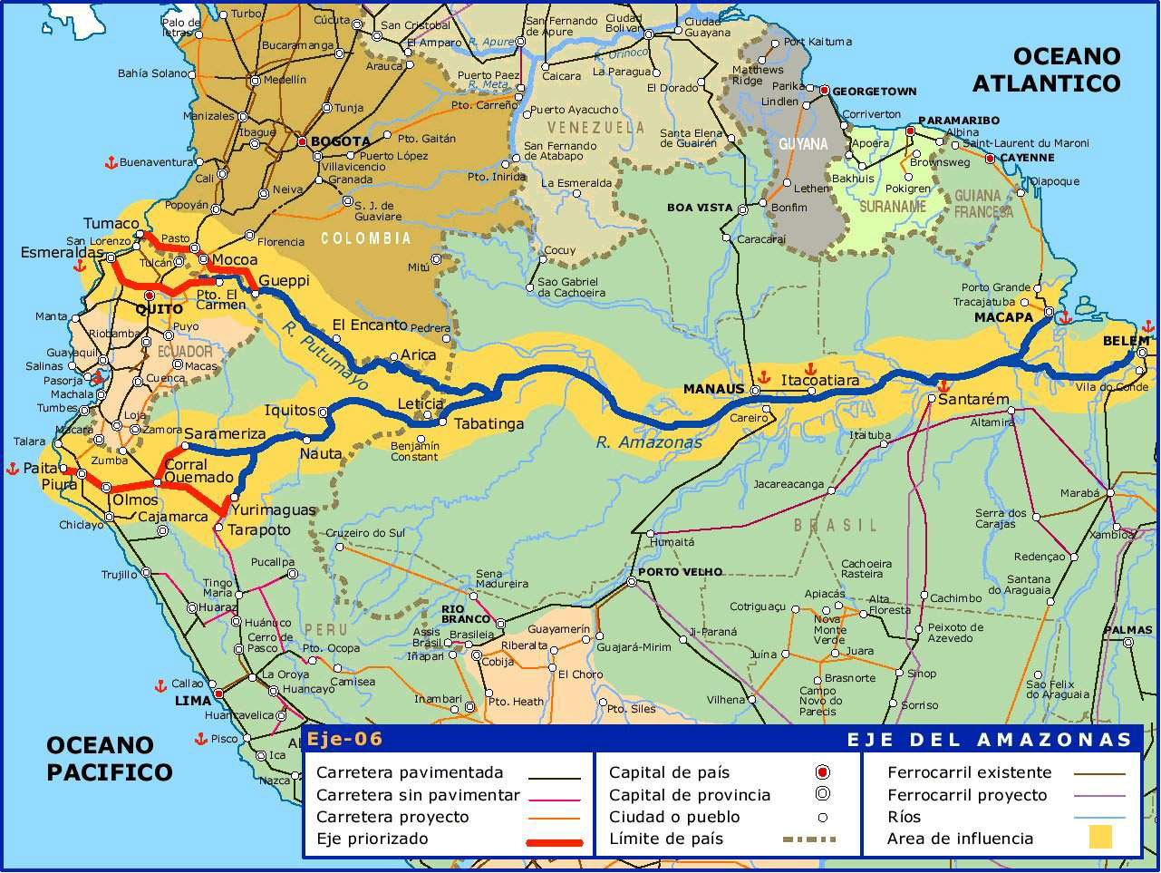 Corredor Intermodal Tumaco-Belém-do-Pará. Crédito: