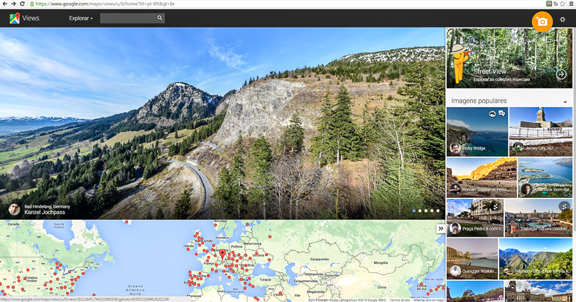 Pessoas comuns podem compartilhar fotos interativas de áreas protegidas. Imagem: Divulgação/Google