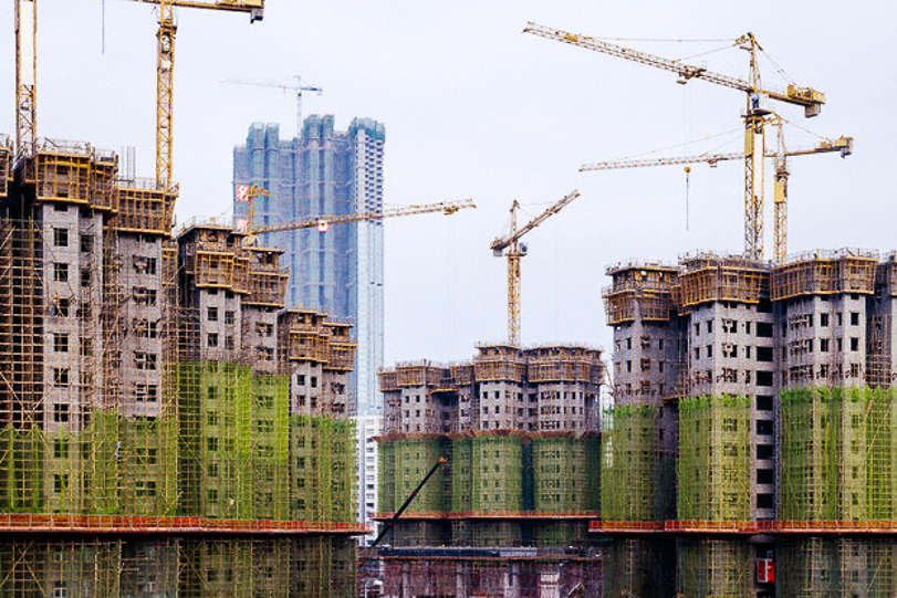 Obras em Hong Kong. Foto: George Hammerstein /Corbis