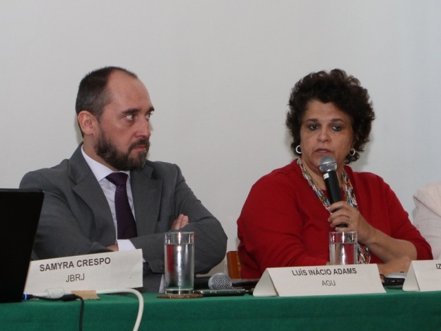 Luis Inácio Adams, ministro-chefe da Advocacia Geral da União e a ministra Izabella Teixeira, foco no fortalecimento do Jardim Botânico. Foto: Luciano Muniz.
