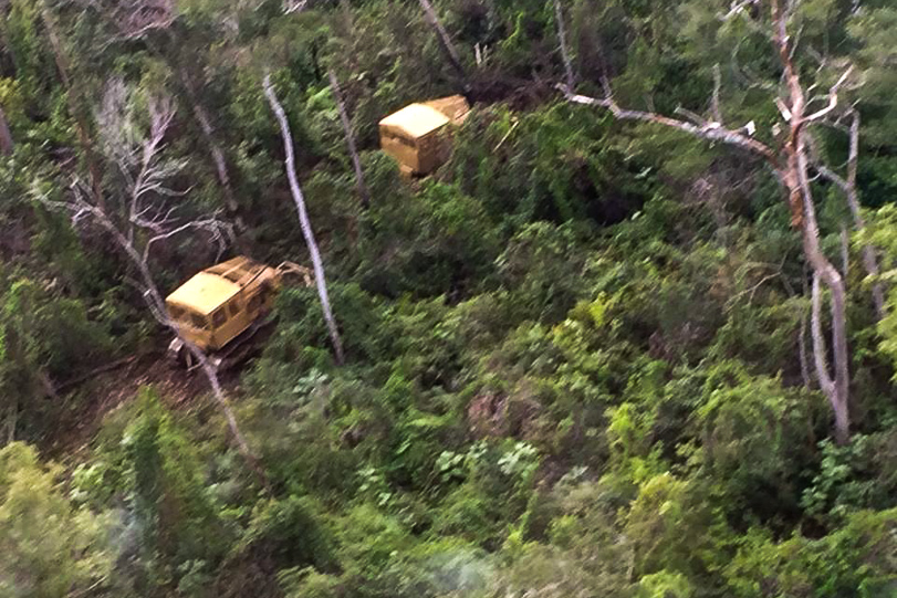 Área onde era realizado o desmatamento ilegal visto do helicóptero do Ibama. Foto: Canavarro/Ibama