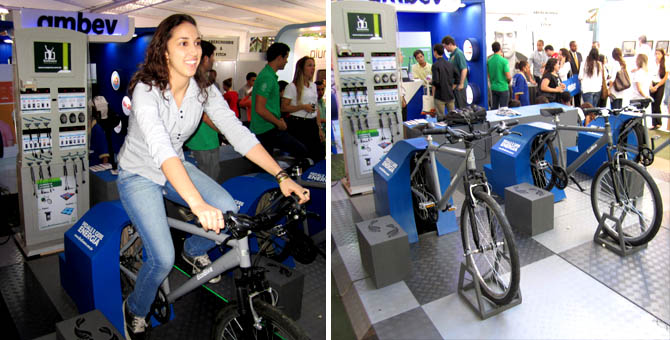 Na Ecobike uma hora de pedalada equivale a uma hora de TV
