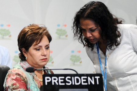 A presidente da COP 16, a ministra de Meio Ambiente do México, Patrícia Espinoza (foto IISD.ca)