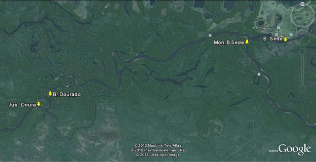 A área atingida (fonte: Google Earth/Imasul)
