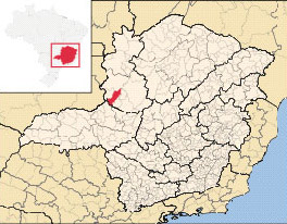  Mapa do estado de Minas Gerais, em destaque, a área do município de Vazante. Fonte: Wikipédia