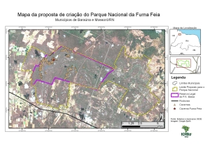 Mapa da criação do PARNA Furna Feia. Clique para ampliar