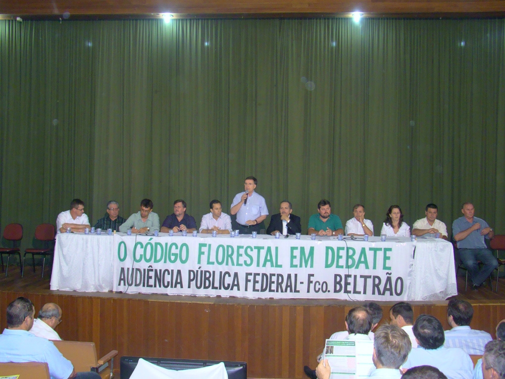 Audiências sobre o Código Florestal promovidas por Aldo Rebelo, durante a elaboração do relatório em 2010 (foto: divulgação Moacir Michelleto)