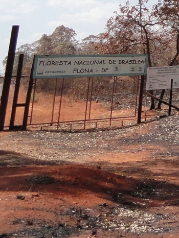Entrada principal da Floresta Nacional de Brasília. Foto: Nathália Clark