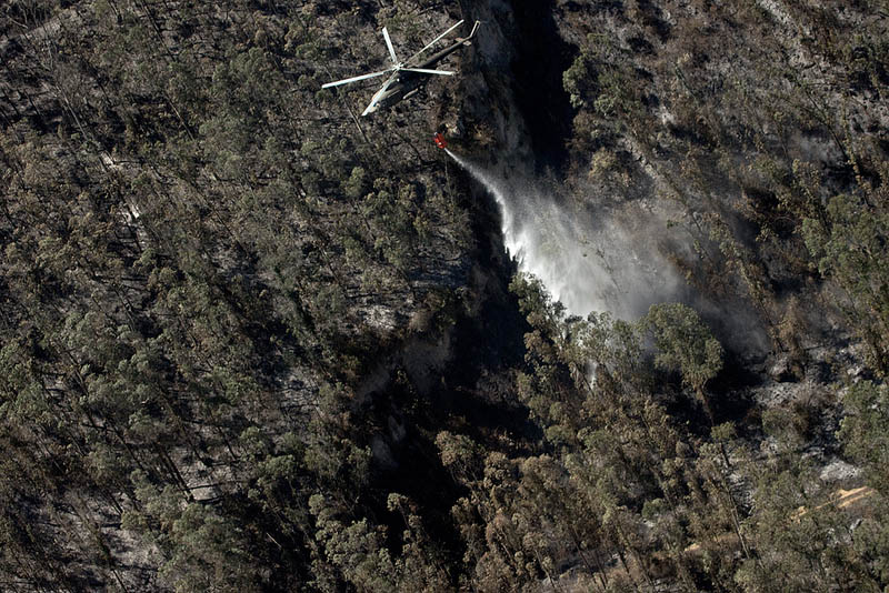 Colômbia e Venezuela mandaram helicópteros para ajudar no combate ao fogo. Crédito: Ministério Ambiente Equador